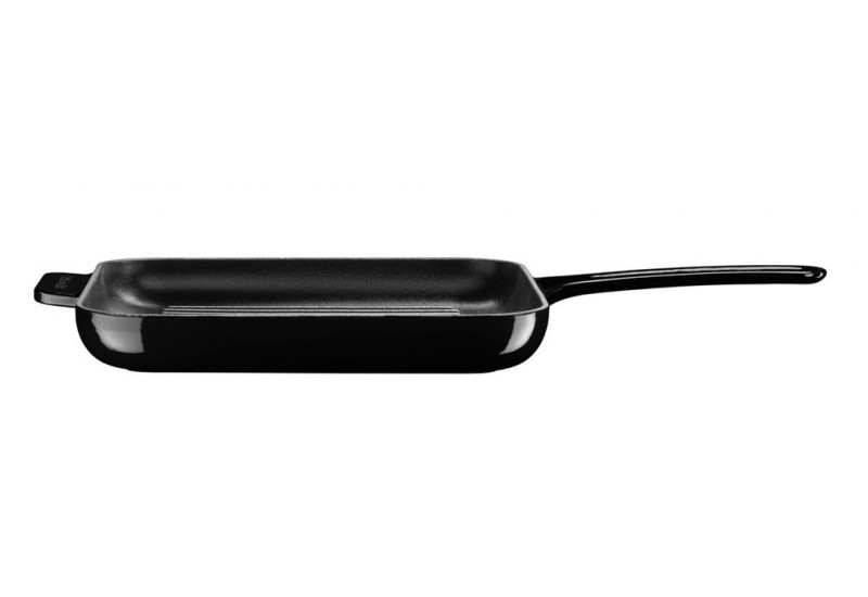Litinová pánev s poklicí gril & panini 24 cm, černá
